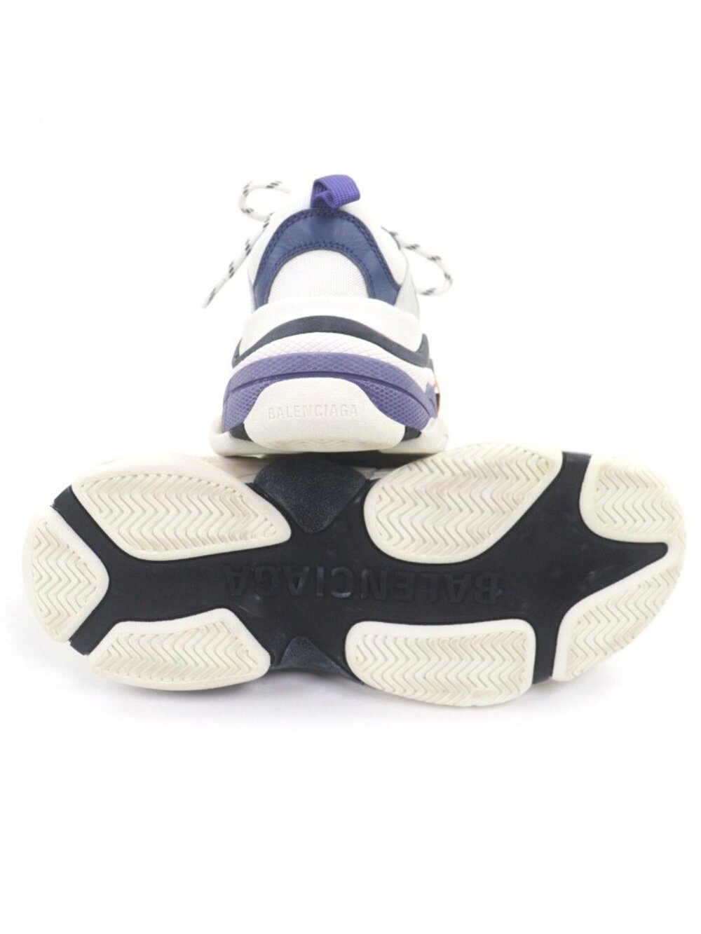 Balenciaga Triple S Mesh Leather Distressed Low Cut Sneakers White - Picture 5 of 12